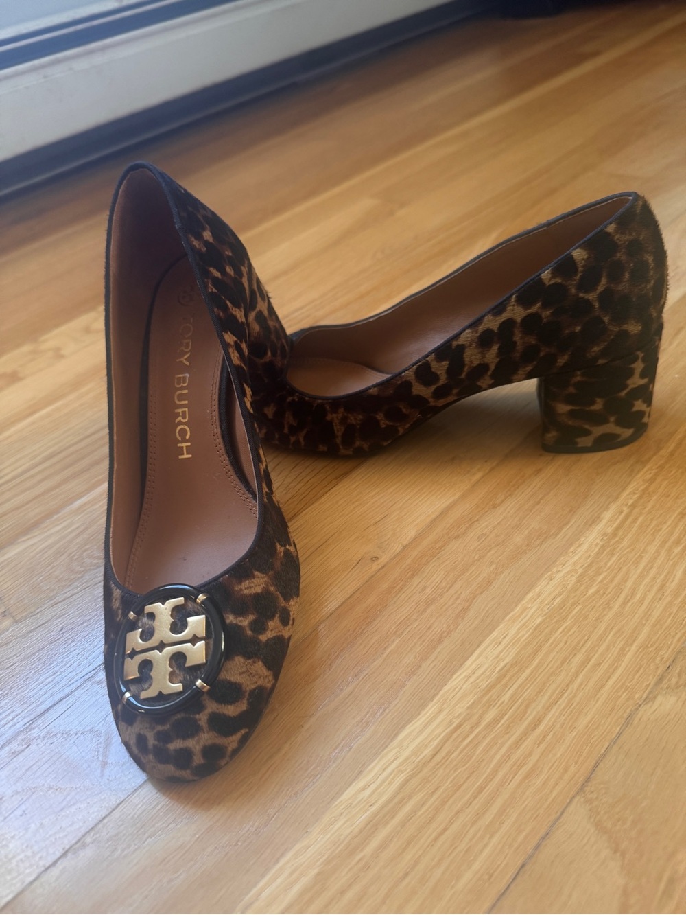 Tory Burch Leopard Print Block Heels - Size 8
